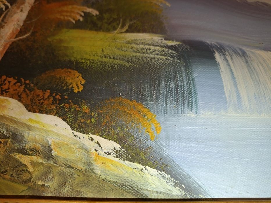 Tablou Pictat "Vârful Înzăpezit în Ceață" Anul 1998