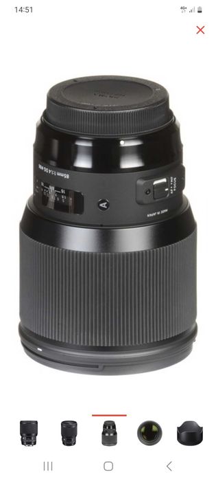 Продам объект сигма для Canon 85 ml.