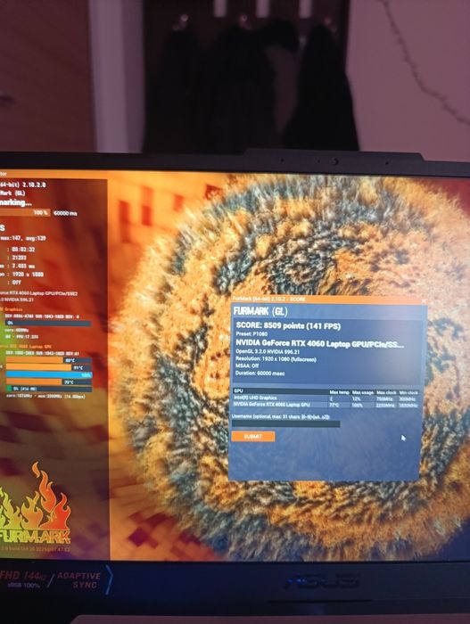 Laptop Gaming Asus TUF F15 i7 13th gen, 32 ram DDR5, RTX 4060