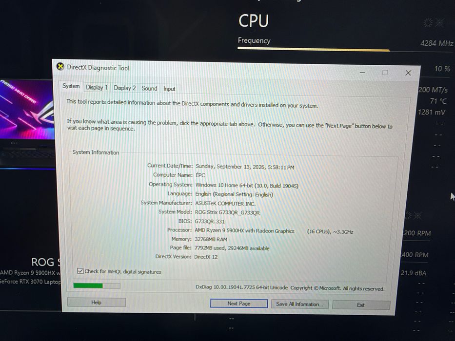 ASUS ROG SCAR 17 Ryzen 9 / RTX 3070 / 32GB / 2TB / 300Hz + ROG Eye S