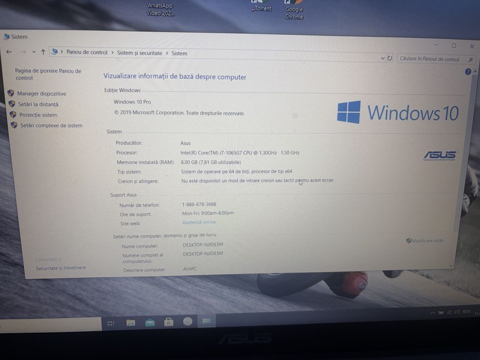 Vand laptop Asus i7 generatia 10
