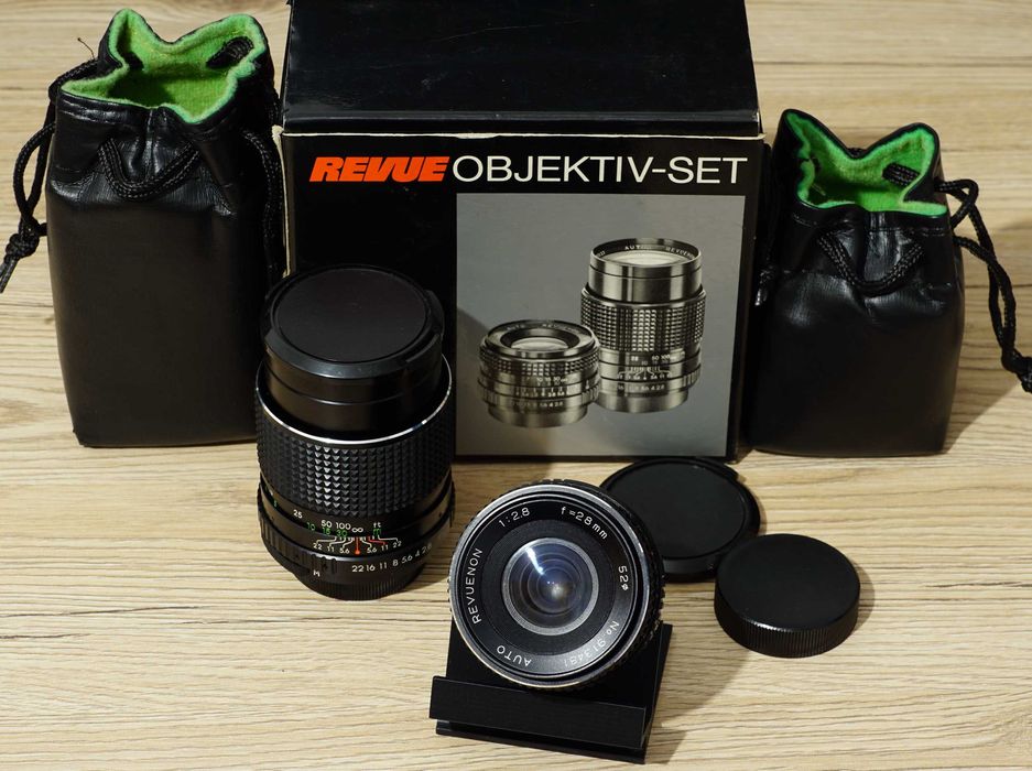 Set obiective Revuenon 135mm F/2.8 si Revuenon 28mm F/2.8 - montura M42 - set complet - cititi descrierea