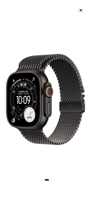 Curea Apple Titanium Milanese Loop, Large, 49 mm, Black