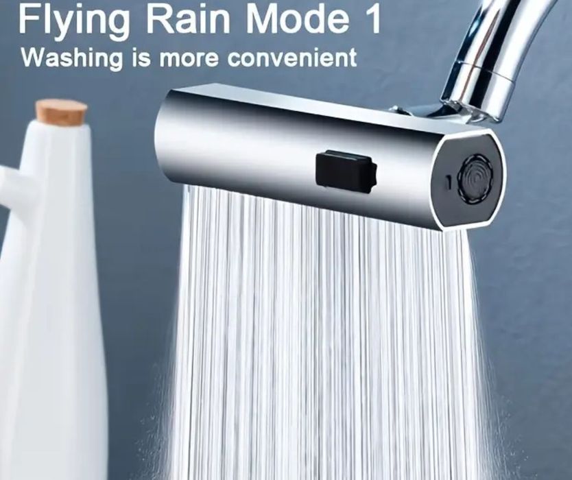 Robinet Bucătărie 3 în 1 Cascadă 360 NEGRU Nou