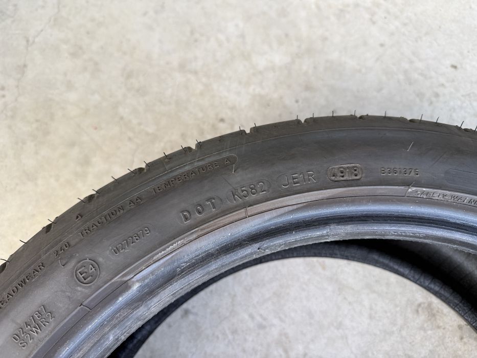 4бр. ОТЛИЧНИ Летни Гуми С Борд 225/45R/19 -DUNLOP- DOT:4918- 7.0мм+6.5мм
