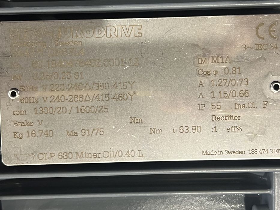 Мотор-редуктори SEW 0.18 0.25 kW