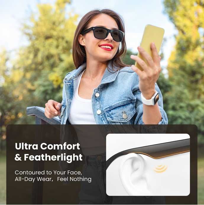 Ochelari SmartweariQ Bluetooth – Audio, Apeluri, Lentile Polarizate HD, Autonomie mare