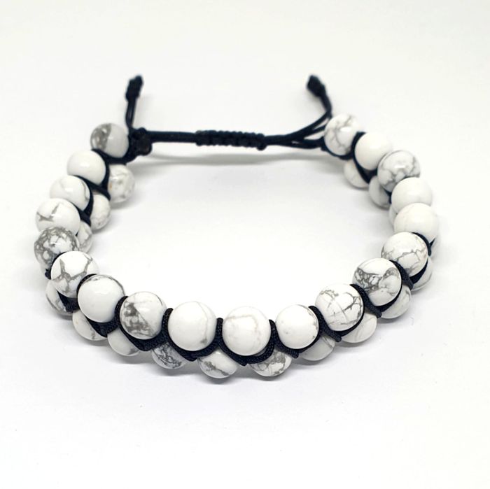 Brățară Shambala din howlit alb