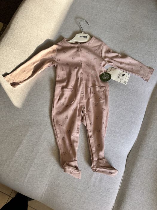 Pijama salopeta roz bebelusi fetite C&A nou cu eticheta
