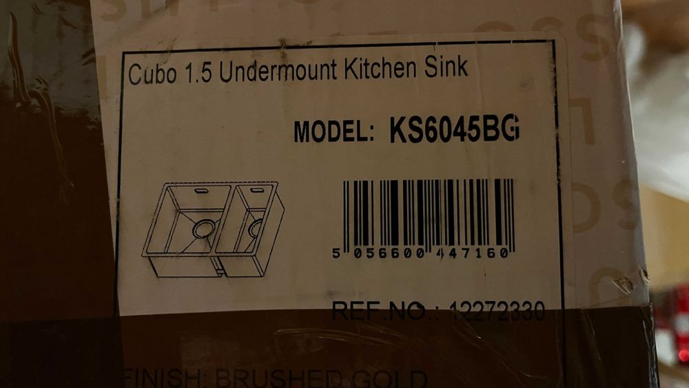 Кухненска мивка Lusso Cubo Brushed Gold Undermount 1.5 Kitchen Sink