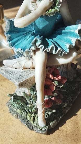 Set 3 Figurine "Balerine Blue Grace" – Vintage '99, Shabby Chic (14 cm)
