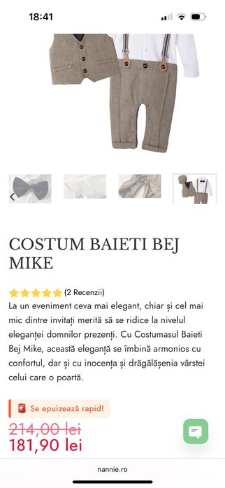 Vand costum botez Nannie nou cu eticheta