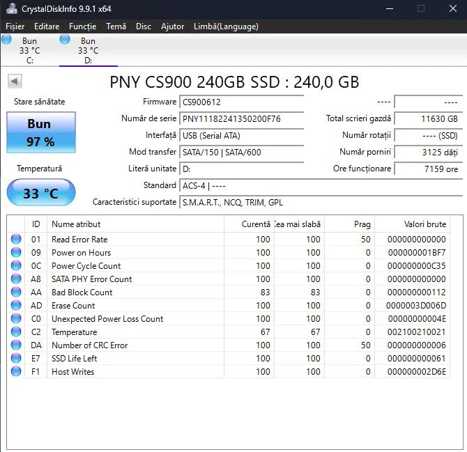 SSD 240GB și 480 GB