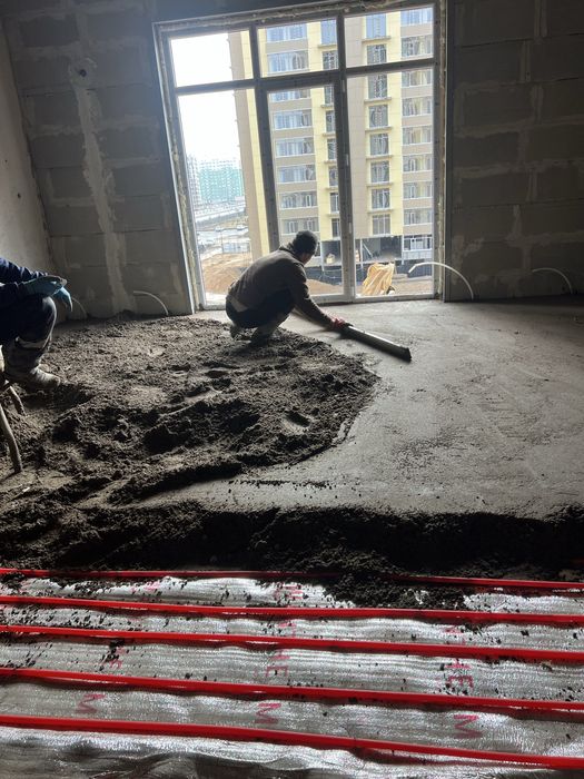 Пол сухой стяжка с агрегатом