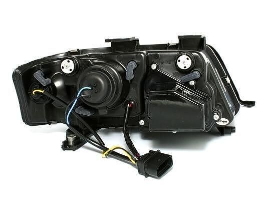 Кристални фарове за Audi A6 (1997-2001) / Allroad 1999-2005 с дневни светлини - черни