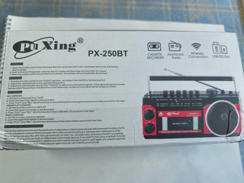 Radiocasetofon portabil PX-250BT