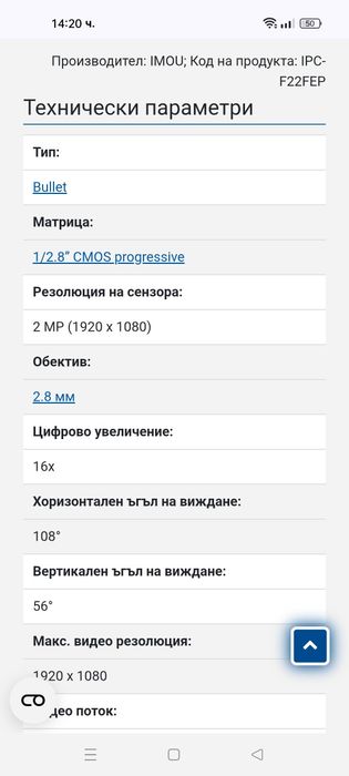 Камери за наблюдение IMOU IPC-F22FEP