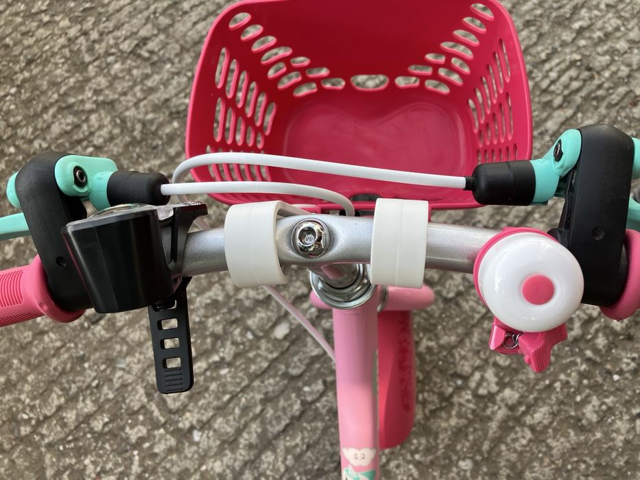 Детски велосипед B'TWIN 14" Decathlon – като нов, с кошница и звънец