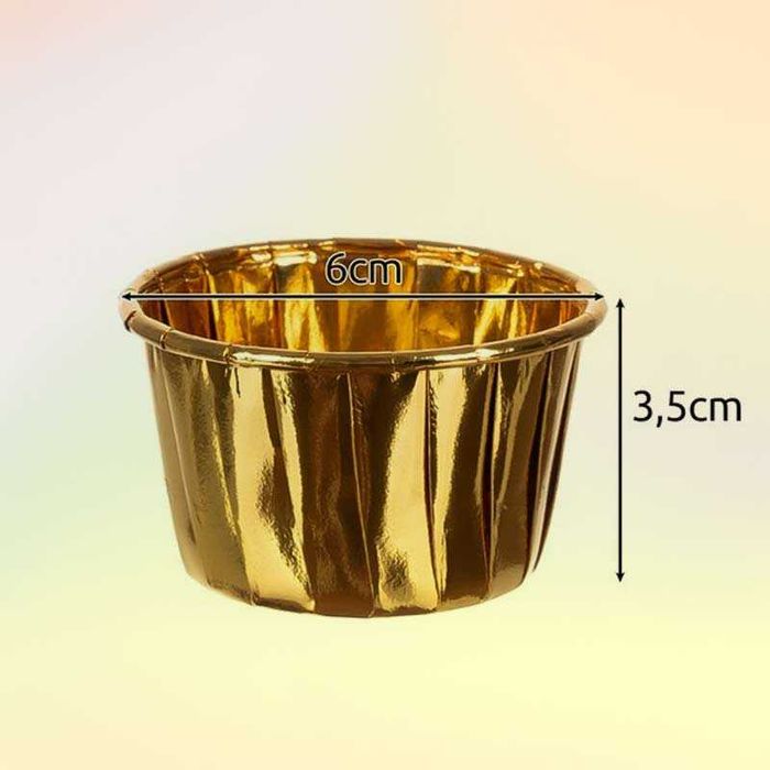 Хартиени форми за мъфини – златни, комплект 50 броя