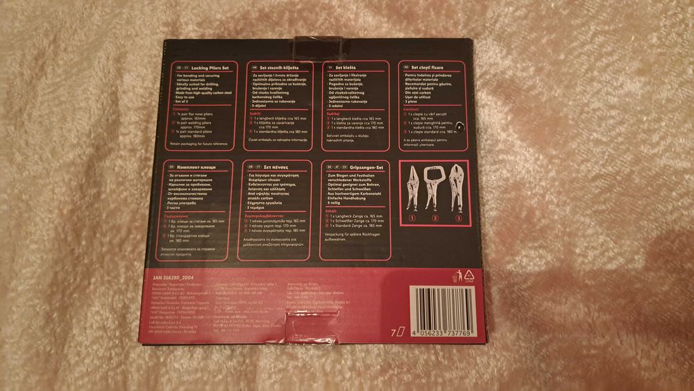 Нови клещи със заключване 3бр. Parkside неотваряни