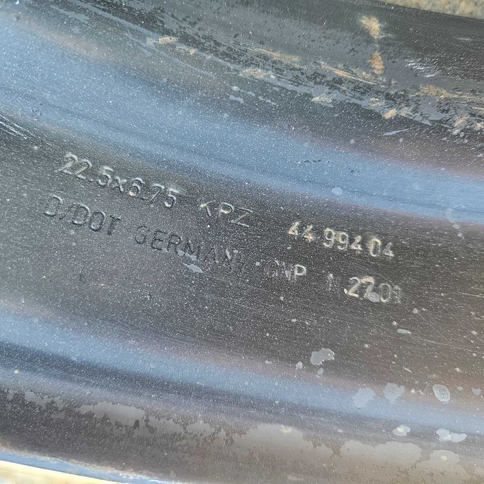 6 стоманени джанти 6.75x22.5 с 10 отвора Mercedes/MAN Germany KPZ