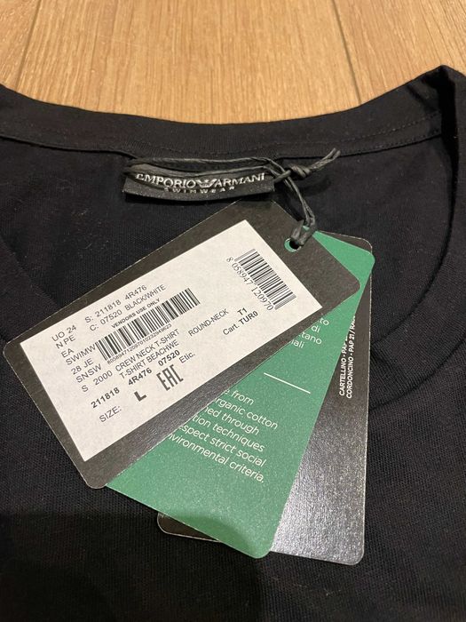 EMPORIO ARMANI, Оригинална черна тениска , размери: S,M,L,XL и XXL