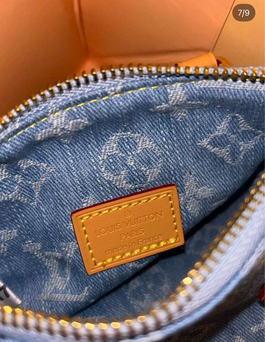 Geanta Louis Vuitton denim si piele naturala pe stoc si pe comanda