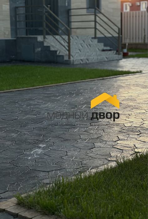 Брусчатка каменный цветок графит