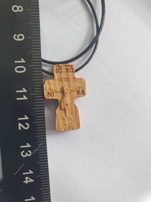 Vand cruciulite copii sculptate stejar, ortodoxe, finisaj ceara albine