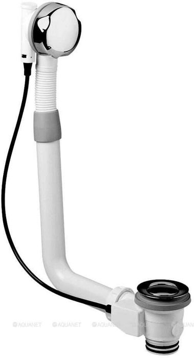 Слив-прелив за вана с бонде с покривен капак, хром – Jacob Delafon