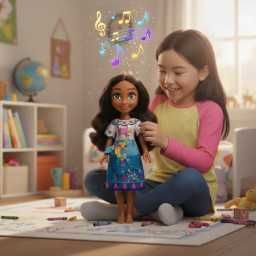 Кукла Magic Girl с очила и музика