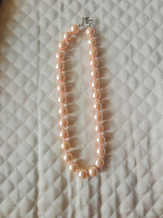 Пръстен,14 К,бяло,жълто златоРозова перла/ Мида,уникален,ръчен модел