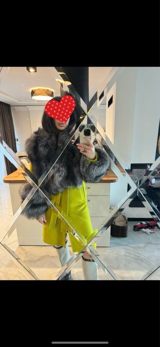 Дамско вълнено палто и косъм от сибирска лисица