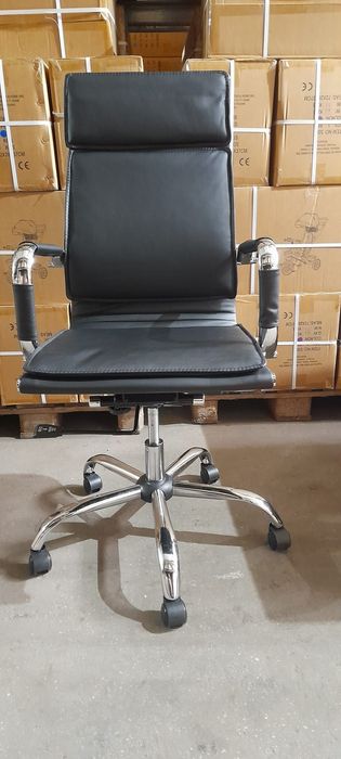 Scaun birou managerial ergonomic – piele ecologică, NOU, model premium
