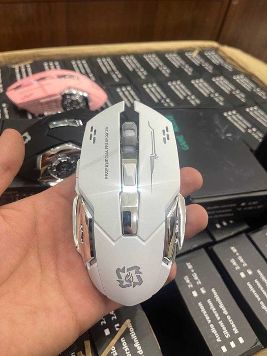 Беспроводная игровая мышь 2400 DPI, перезаряжаемая