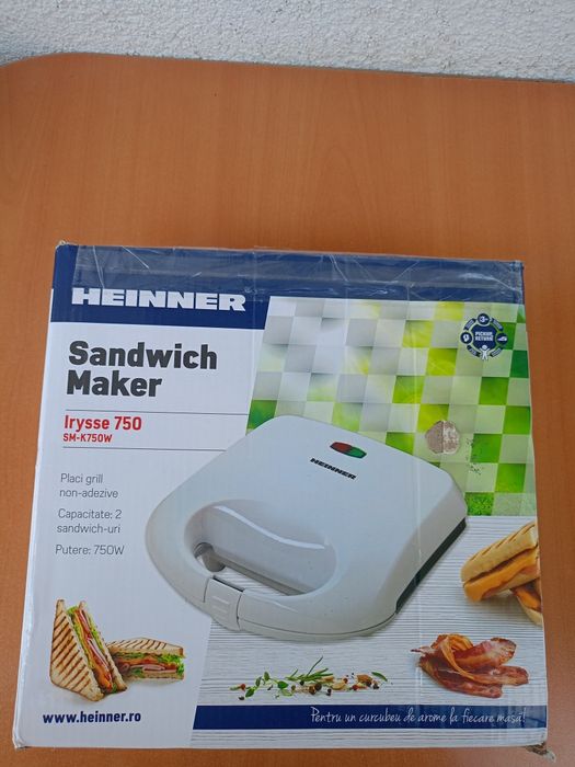 Vând prăjitor pâine Heinner,tip grill, produs de calitate superioara nou.
