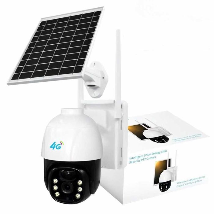Соларна 10MP 4G безжична PTZ камера с детектор за движение