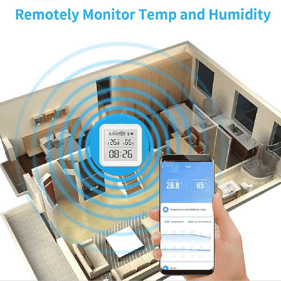 Удаленное измерение температуры и влажности Wi-Fi на телефон: 8 700 тг. -  Увлажнители воздуха Шымкент на Olx