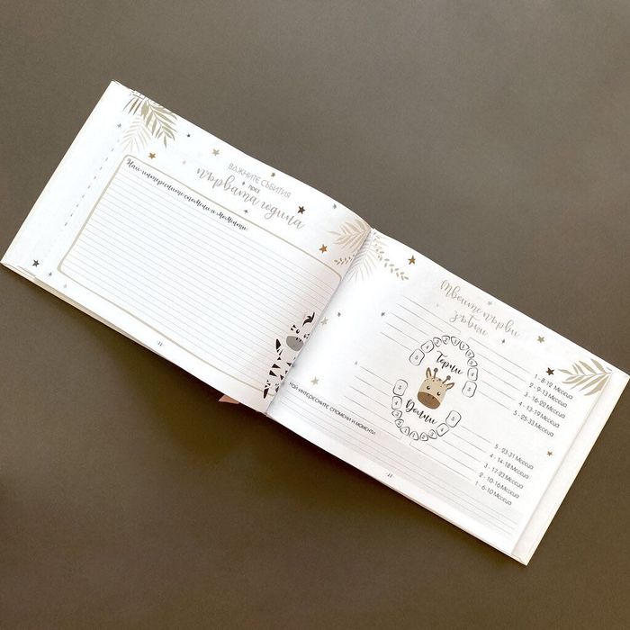 Персонализиран бебешки дневник и албум, подарък за новородено