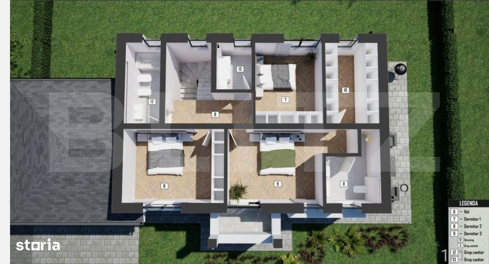 Casa individuala 4 camere, 126mp, 445 teren liber, clasa A+, zona Flor