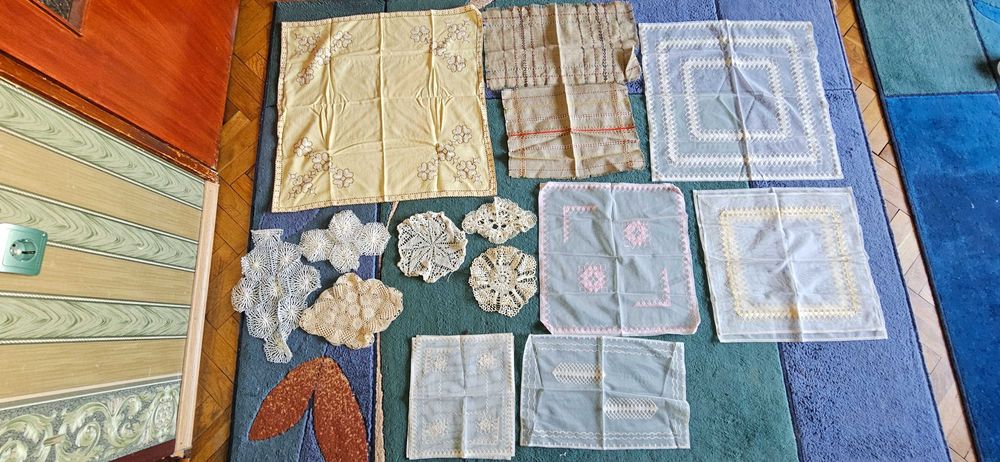 Колекция ретро покривки и каренца - голями, ръчно плетени, бродерия