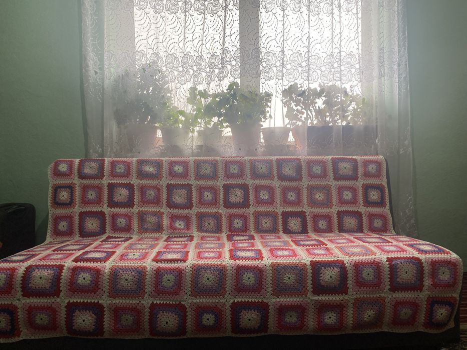 Covertură pat croșetată manual