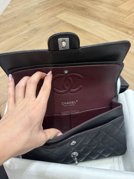 Сумка Шанель classic flap silver