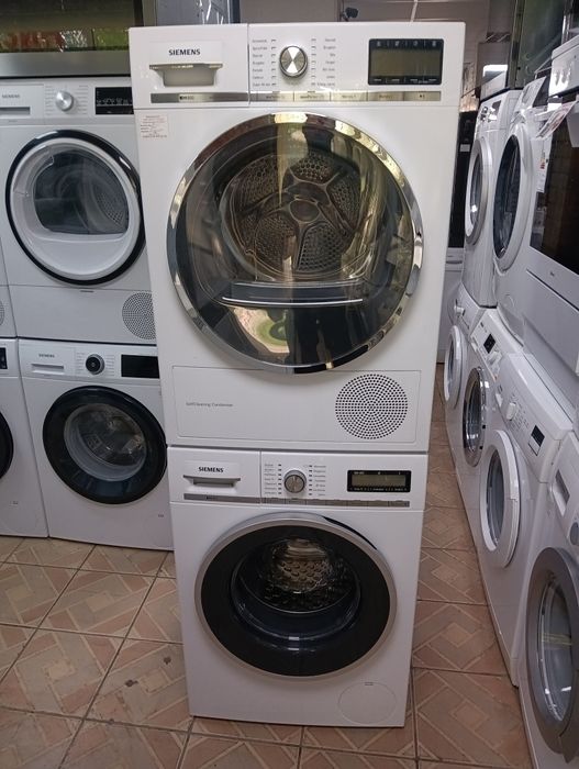 Комплект пералня и сушилня с термопомпаSiemens IQ800 2 години гаранция