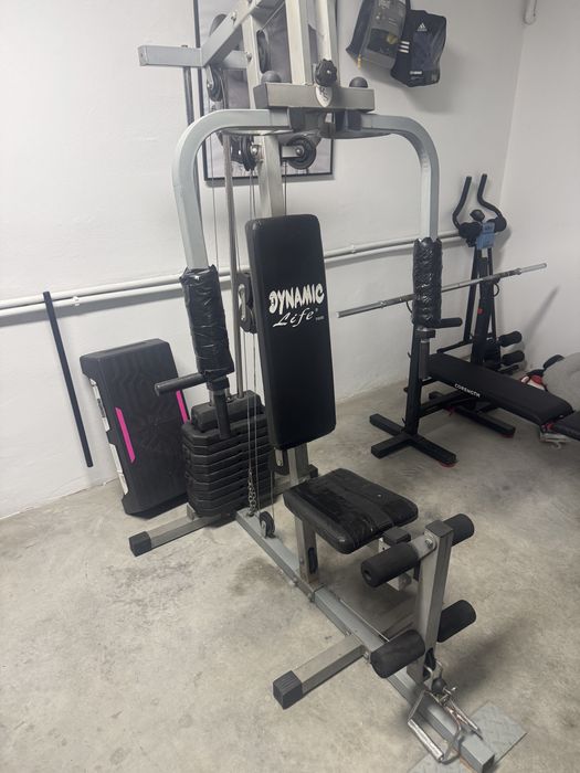 Aparat Multifuncțional Fitness Dynamic Life + Set Complet Accesorii (Haltere/Scripeți)