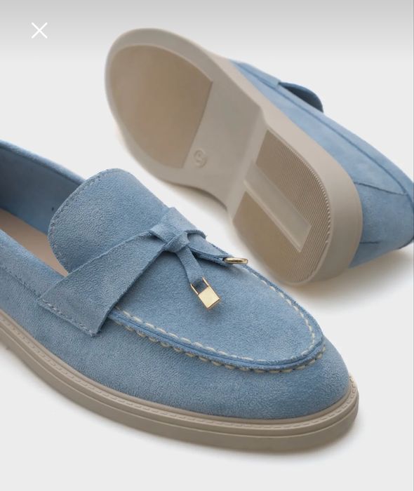 Дамски лоуфъри в пастелен син цвят