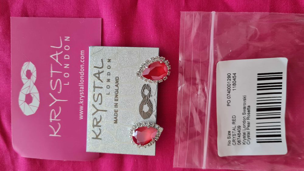 Червени/черни обеци с камъни Сваровски - два модела