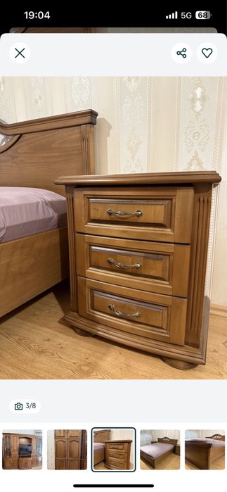 Спалня от масив дъб в пълен комплект