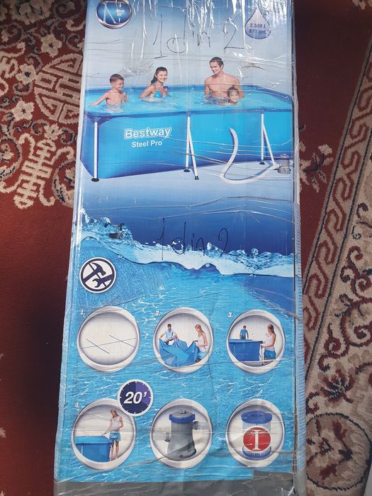 Piscină cadru metalic 3x2 m (folosită o singură dată) – Set complet