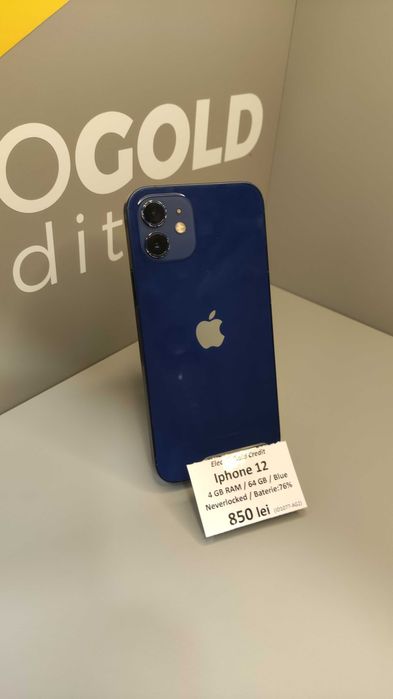 Iphone 12 64GB Blue/Neverlocked/Bateria originala 76% ID1077-AG2